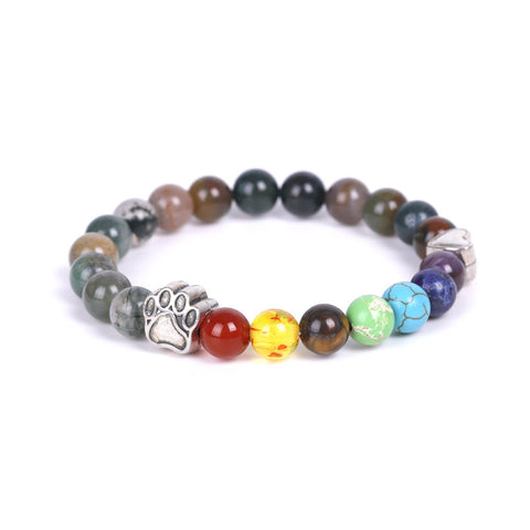 Heart Colorful Natural Stone Bracelet Rimantojewelry