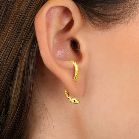 925 Sterling Silver Snake Adjustable Ear Studs Rimantojewelry