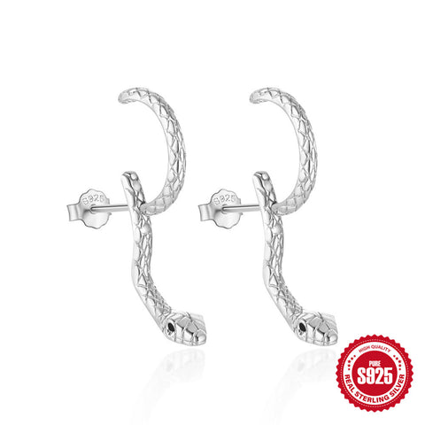 925 Sterling Silver Snake Adjustable Ear Studs Rimantojewelry
