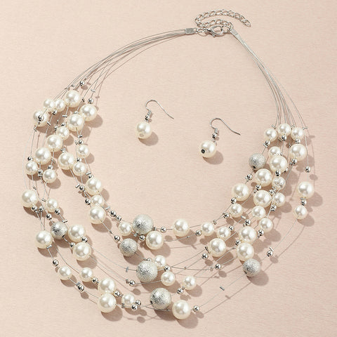 Multilayer pearl necklace pendant Success Rimantojewelry