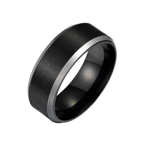 Ring Matt Stainless Steel Simple Design black 1