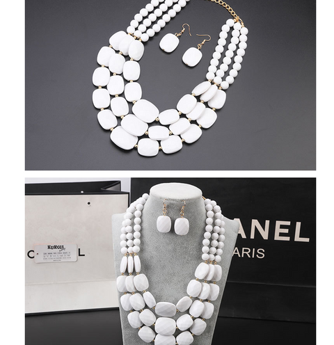 African Bib Beads Jewelry Set Rimantojewelry