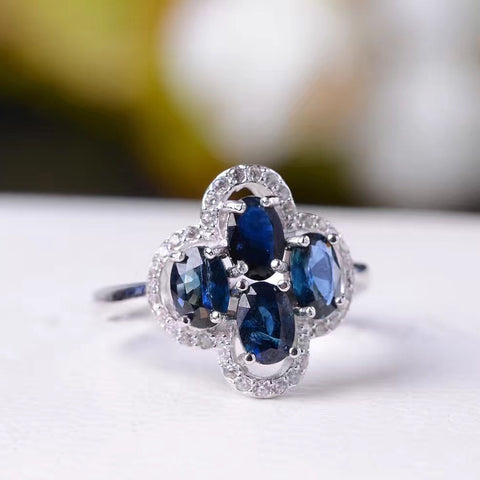 Sapphire Ring 925 Sterling Solid Silver Pear Cut Fabulous Vintage Charm Jewelry For Women Hot Sale Gift Rimantojewelry