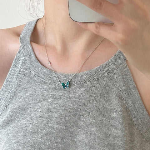 Color-changed Butterfly Necklace Fashion Novelty Jewelry Rimantojewelry