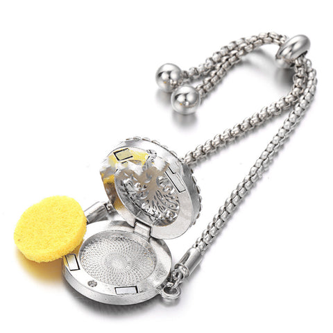 Hollow Stainless Steel Adjustable Aromatherapy Bracelet Jewelry Rimantojewelry