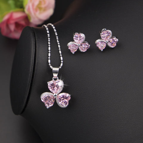 Clover Zircon Jewelry Set Women's Diamond Jewelry Rimantojewelry