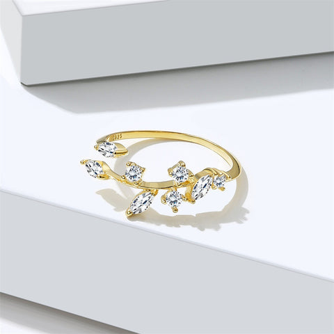 S925 Leaves Ring Women Rimantojewelry