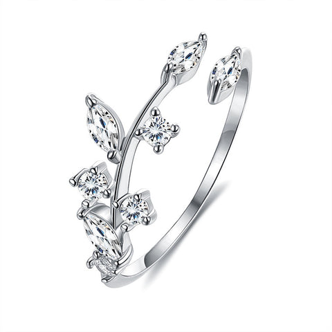 S925 Leaves Ring Women Rimantojewelry