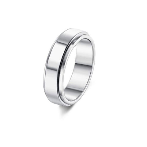 Stainless Steel Rotatable Spinner Ring Moon Stars Relieve Anxiety Rings simple