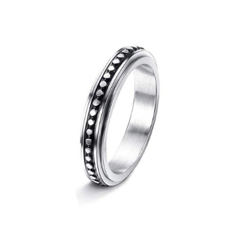Stainless Steel Rotatable Spinner Ring Moon Stars Relieve Anxiety Rings fidget