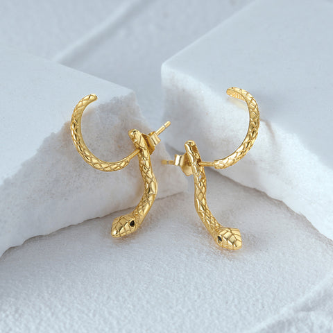 925 Sterling Silver Snake Adjustable Ear Studs Rimantojewelry