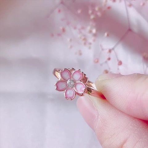 Cherry Blossom Rotatable Ring Ins Sweet Rings flower