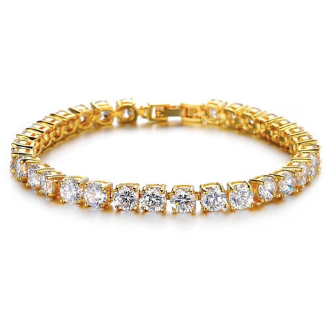 Hip Hop Bracelet Iced Out Single Row Rhinestones Chain Rimantojewelry