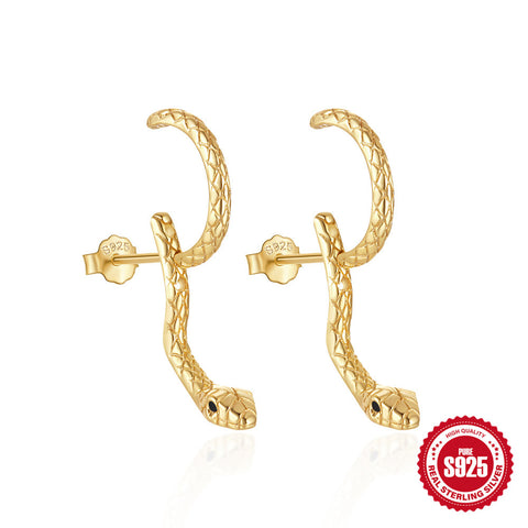 925 Sterling Silver Snake Adjustable Ear Studs Rimantojewelry