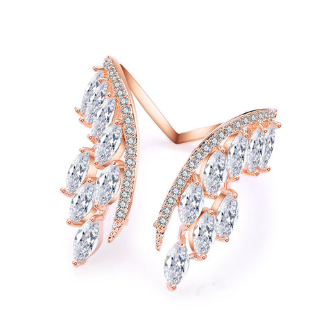 Creative Angel Wings Open-mouth, Men's Zircon Ring Rimantojewelry