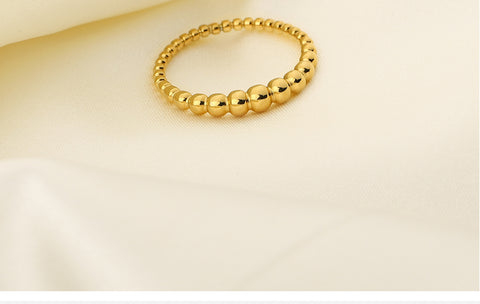 European And American INS Style Chic Small Dot Mini Ring 18K Gold Plating Rimantojewelry