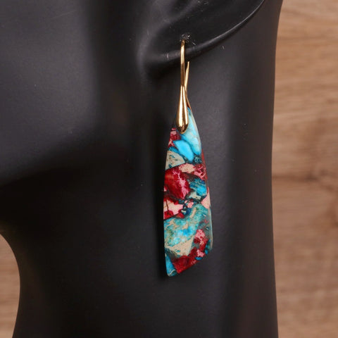 Geometric Flower Shape Pendant Earrings Rimantojewelry