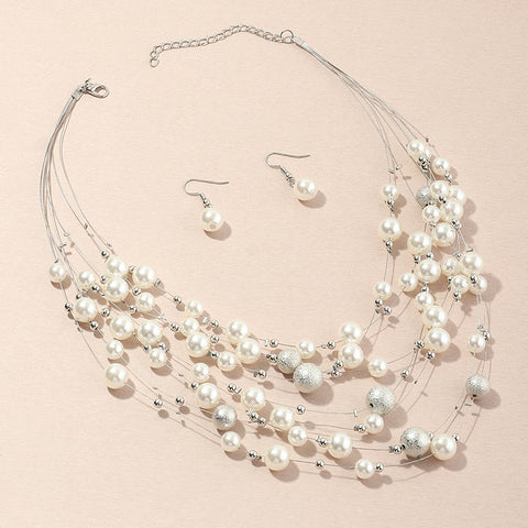 Multilayer pearl necklace pendant Success Rimantojewelry