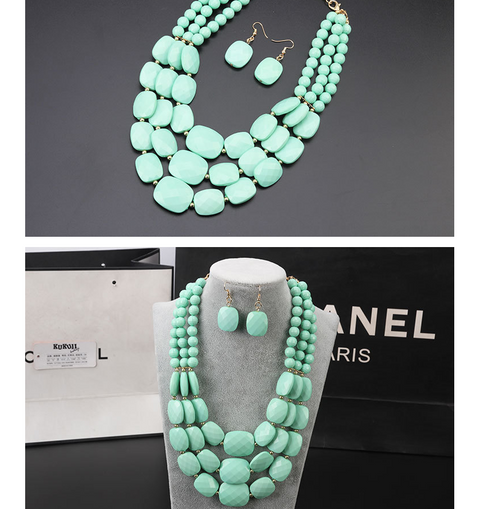 African Bib Beads Jewelry Set Rimantojewelry