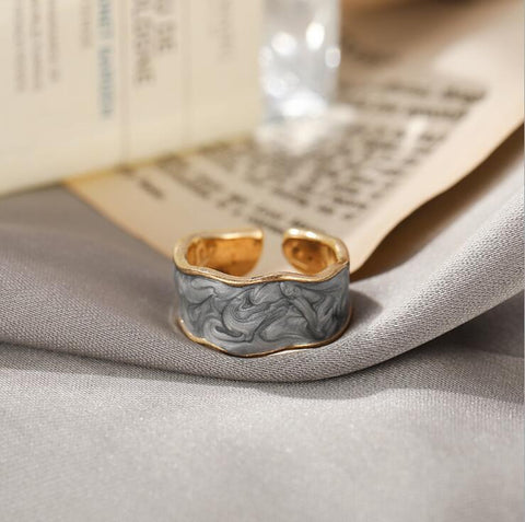Fashion Retro Spray Color Alloy Creative Ring Rimantojewelry