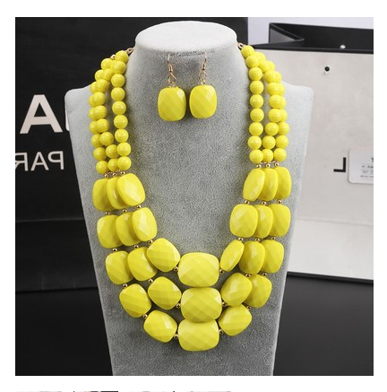 African Bib Beads Jewelry Set Rimantojewelry