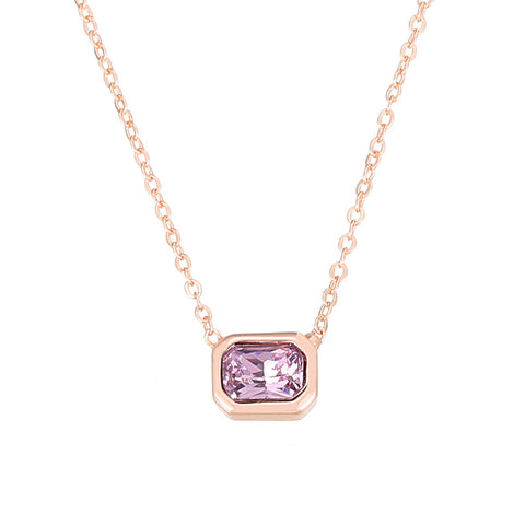 Ins Style Color Cube Sugar Zirconium Clavicle Chain Rimantojewelry