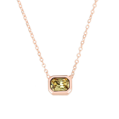 Ins Style Color Cube Sugar Zirconium Clavicle Chain Rimantojewelry