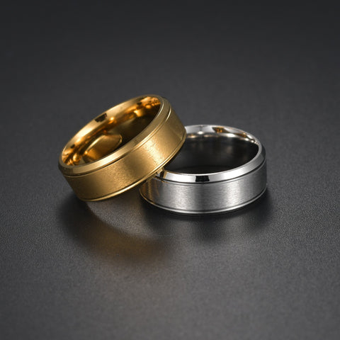 Titanium Stainless Steel Stylish adjustable size proposal Couple band thumb Silver Platinum gold combo Finger Ring for Men Mens gents unisex Boys Boyfriend MEN RINGS-AM08 gold silver