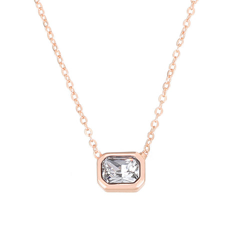 Ins Style Color Cube Sugar Zirconium Clavicle Chain Rimantojewelry