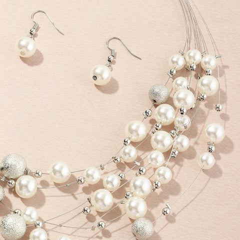 Multilayer pearl necklace pendant Success Rimantojewelry