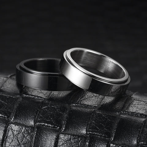 Stainless Steel Rotatable Spinner Ring Moon Stars Relieve Anxiety Rings plain 2