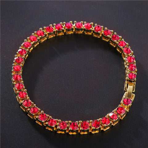 Hip Hop Bracelet Iced Out Single Row Rhinestones Chain Rimantojewelry