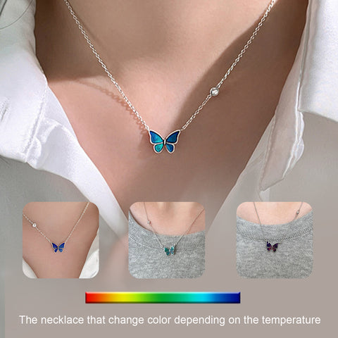 Color-changed Butterfly Necklace Fashion Novelty Jewelry Rimantojewelry