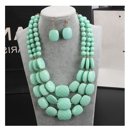 African Bib Beads Jewelry Set Rimantojewelry