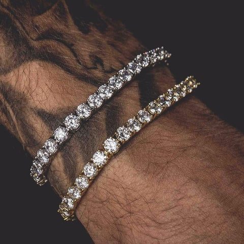 Hip Hop Bracelet Iced Out Single Row Rhinestones Chain Rimantojewelry