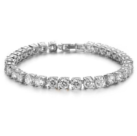 Hip Hop Bracelet Iced Out Single Row Rhinestones Chain Rimantojewelry