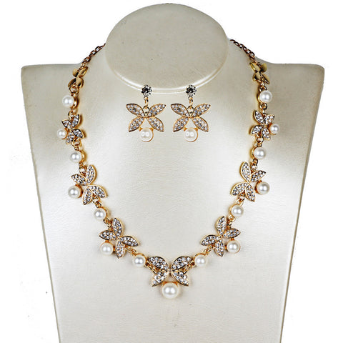 New Pearl butterfly necklace, earrings, bridal jewelry set, bridal jewelry Rimantojewelry