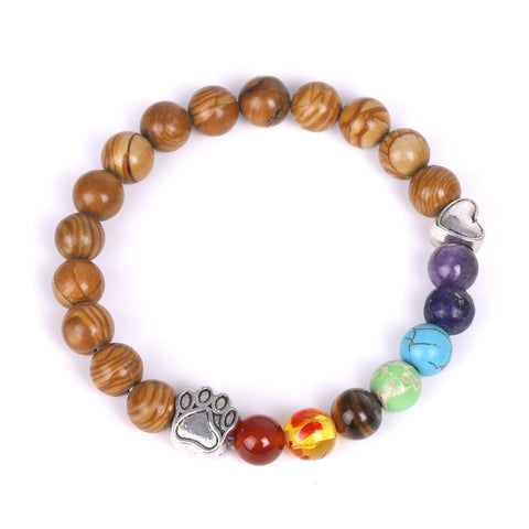 Heart Colorful Natural Stone Bracelet Rimantojewelry