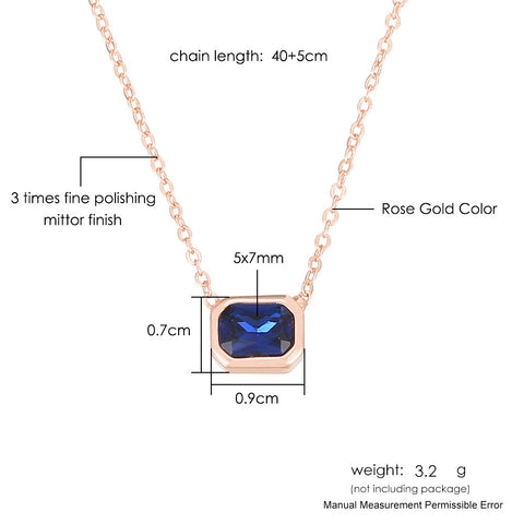 Ins Style Color Cube Sugar Zirconium Clavicle Chain Rimantojewelry