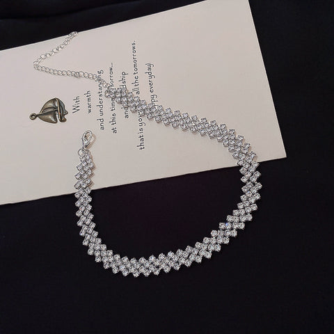 Full Rhinestone Necklace Necklace Clavicle Chain Necklace Fashion Necklace Rimantojewelry
