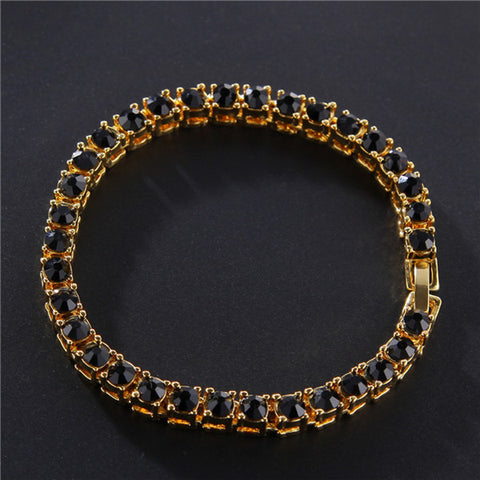 Hip Hop Bracelet Iced Out Single Row Rhinestones Chain Rimantojewelry