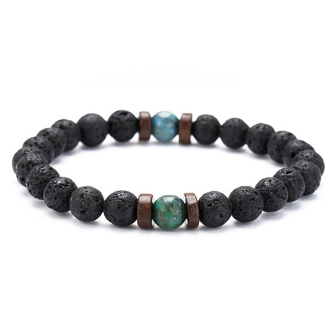 Personality Men's Black Volcanic Stone Bracelet Rimantojewelry