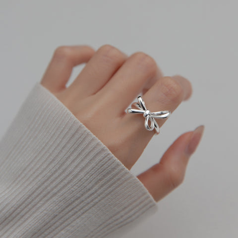 Bow Ring Fashionable Simple Line Women's Jewelry