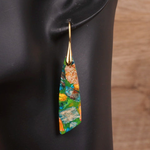 Geometric Flower Shape Pendant Earrings Rimantojewelry