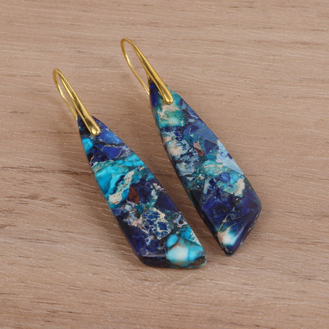 Geometric Flower Shape Pendant Earrings Rimantojewelry