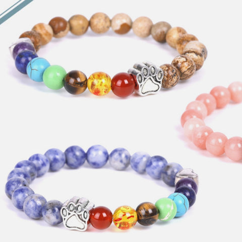 Heart Colorful Natural Stone Bracelet Rimantojewelry