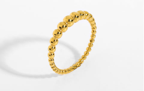 European And American INS Style Chic Small Dot Mini Ring 18K Gold Plating Rimantojewelry