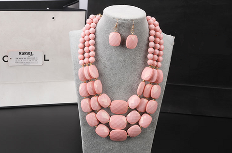 African Bib Beads Jewelry Set Rimantojewelry