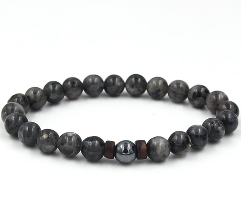 Personality Men's Black Volcanic Stone Bracelet Rimantojewelry