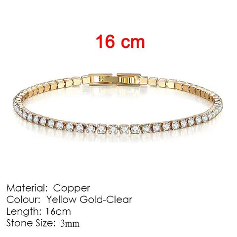 4mm Single Row Diamond All-match Simple Bracelet Women Rimantojewelry